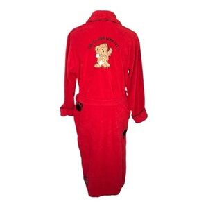 Delicates Midi Red Bath Robe Dogs Bones Woman’s Size Small